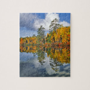 Autumn pond reflections, Maine Jigsaw Puzzle