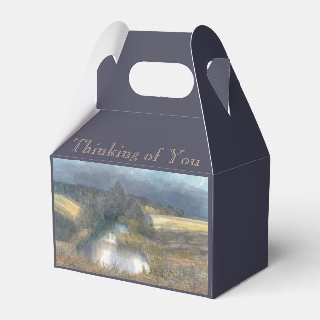 autumn pond watercolor favor boxes (Front Side)