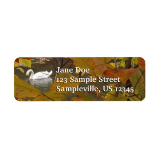 Autumn Pond with Swan Label