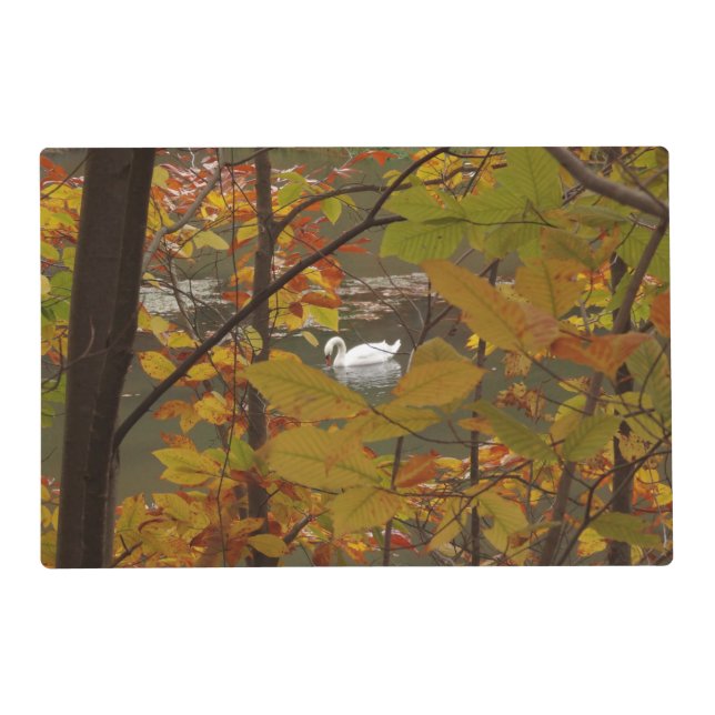 Autumn Pond with Swan Placemat (Front)