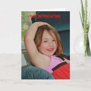 Autumn Posing Birthday Card