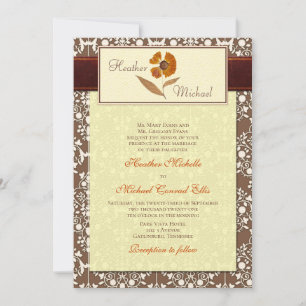 Autumn Pressed Flower Wedding Invitation