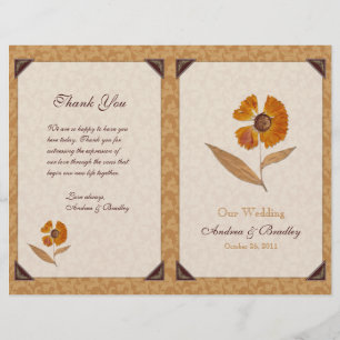Autumn Pressed Flower Wedding Program