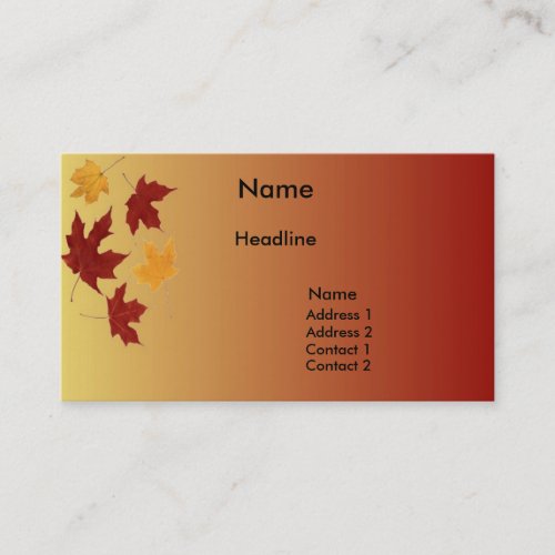 Autumn Profile Card Business Card Template