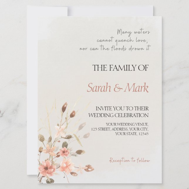 Autumn Promise - Elegant Fall Wedding Invitation (Front)