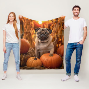 Autumn Pug – Cozy & Loving Fleece Blanket