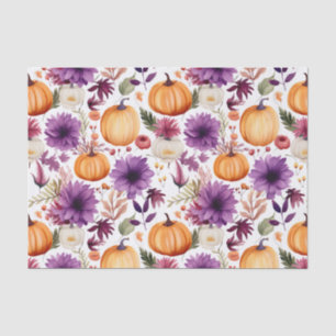 Autumn Pumpkin and Flowers Fall Decoupage Tissue Paper