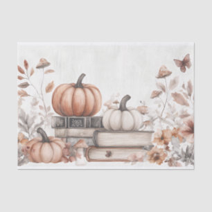 Autumn Pumpkin and Flowers Fall Decoupage Tissue Paper