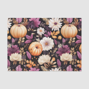 Autumn Pumpkin and Flowers Fall Decoupage Tissue Paper