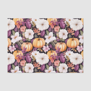 Autumn Pumpkin and Flowers Fall Decoupage Tissue Paper