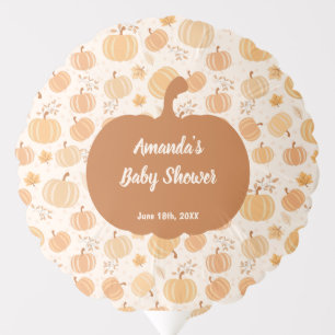 Autumn Pumpkin and Leaf Pastel Baby Shower Balloon