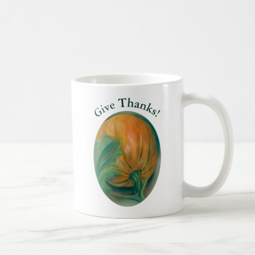 Autumn Pumpkin and Leaf Pastel Thanksgiving Coffee Mug