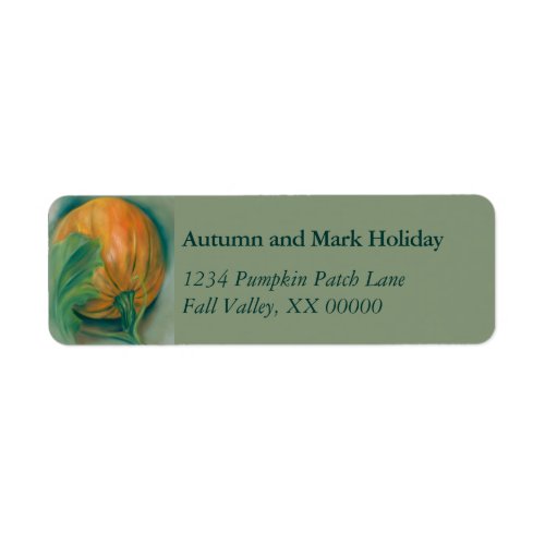 Autumn Pumpkin and Leaf Personalized Thanksgiving Label