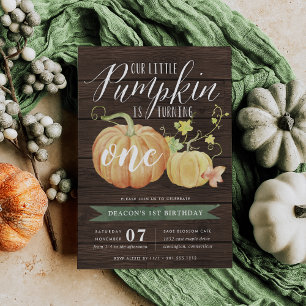 Autumn Pumpkin   Any Age Birthday Party Invitation