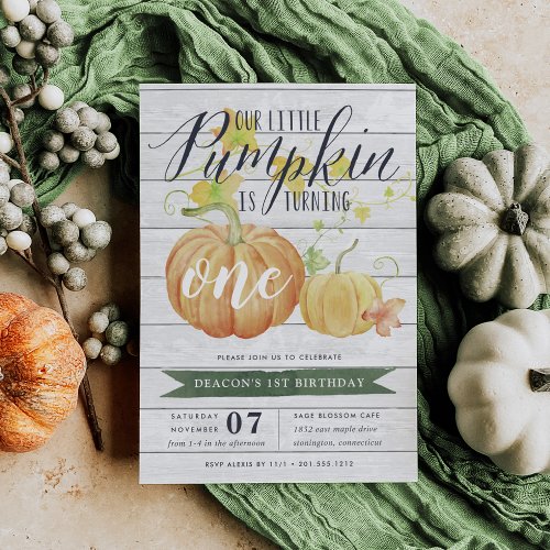 Autumn Pumpkin  Any Age Birthday Party Invitation