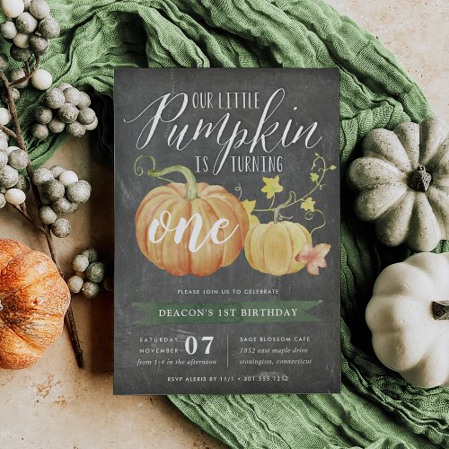 Autumn Pumpkin  Any Age Birthday Party Invitation