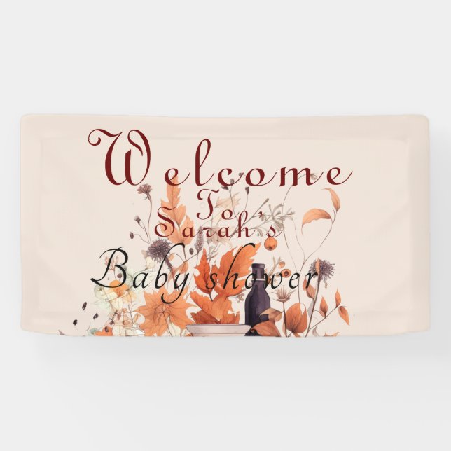  autumn pumpkin Baby shower  Banner (Horizontal)