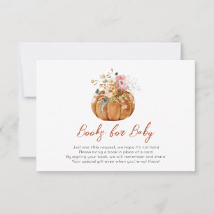 Autumn Pumpkin Baby Shower Books for Baby Card