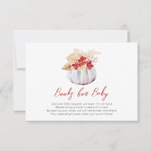 Autumn Pumpkin Baby Shower Books for Baby Card