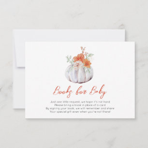 Autumn Pumpkin Baby Shower Books for Baby Card