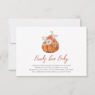 Autumn Pumpkin Baby Shower Books for Baby Card