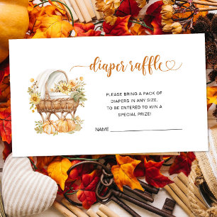 Autumn Pumpkin Baby Shower Diaper Raffle Enclosure Card
