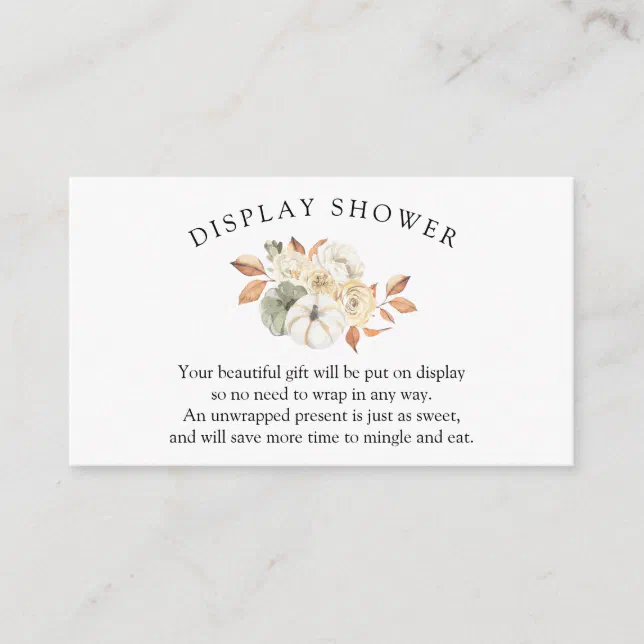 Autumn Pumpkin Baby Shower Display Shower Enclosure Card | Zazzle