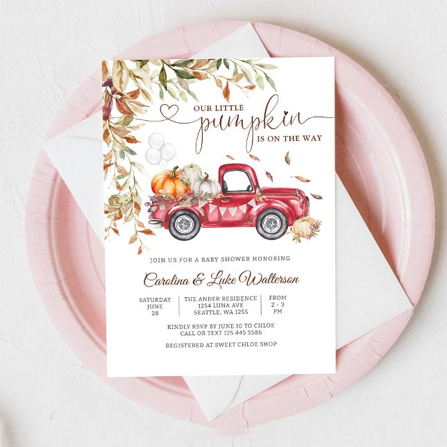 Autumn Pumpkin Baby Shower Invitation (Creator Uploaded)