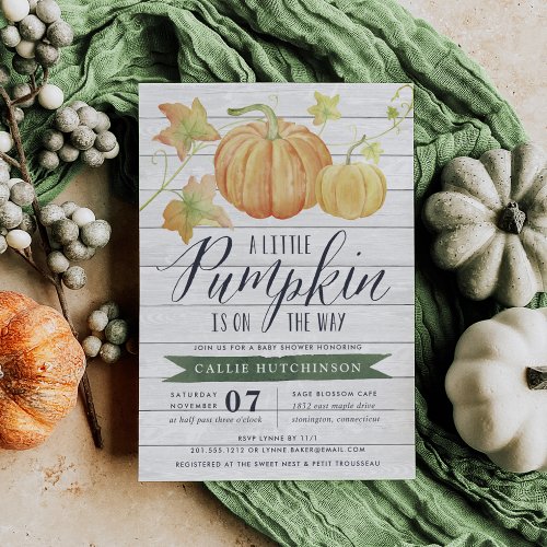 Autumn Pumpkin Baby Shower Invitation