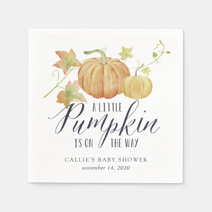 Autumn Pumpkin Baby Shower Napkins Zazzle