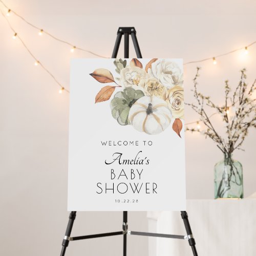 Autumn Pumpkin Baby Shower Welcome Foam Board