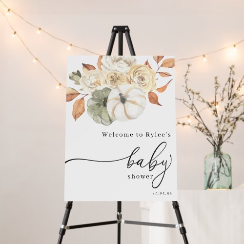 Autumn Pumpkin Baby Shower Welcome Foam Board