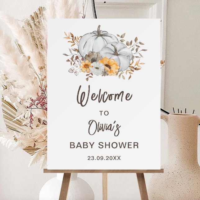 Autumn Pumpkin Baby Shower Welcome Sign (Creator Uploaded)