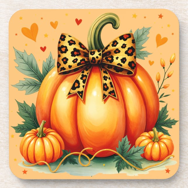 Autumn Pumpkin  Beverage Coaster (Front)