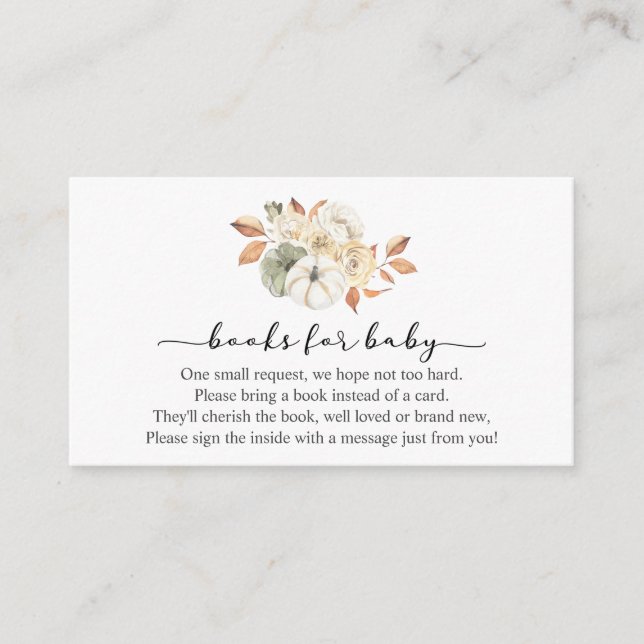 Autumn Pumpkin Books for Baby insert card (Front)