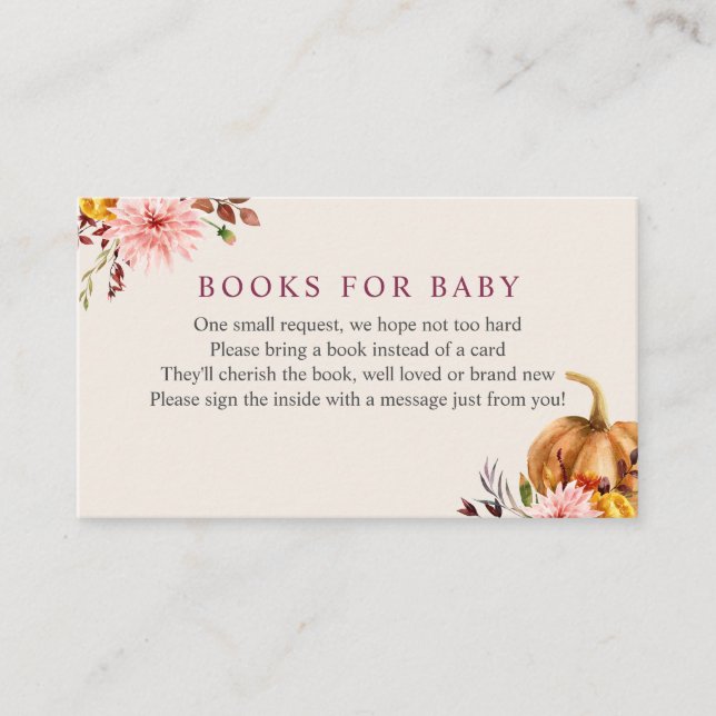 Autumn Pumpkin Books for Baby insert card (Front)
