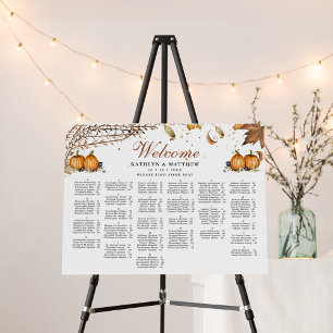 Autumn Pumpkin Botanical Fall Wedding Alphabetical Foam Board