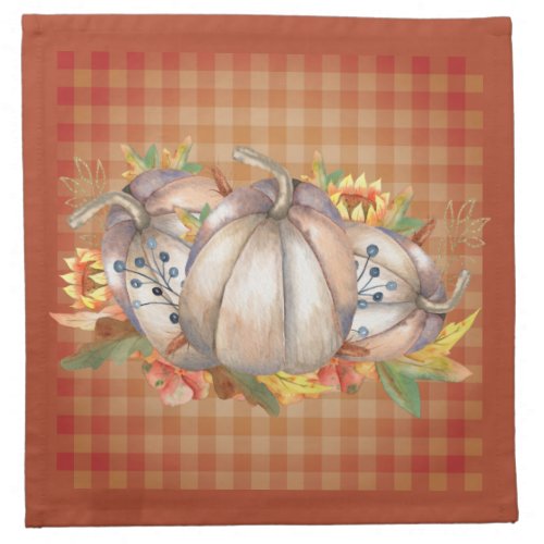 Autumn Pumpkin Bouquet Cloth Napkin