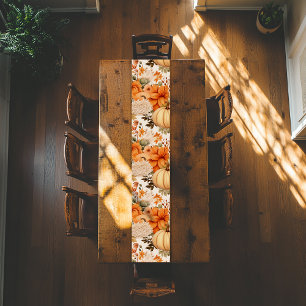 Autumn Pumpkin Bouquet Design Medium Table Runner