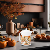 Autumn Pumpkin Bouquet Design Teapot