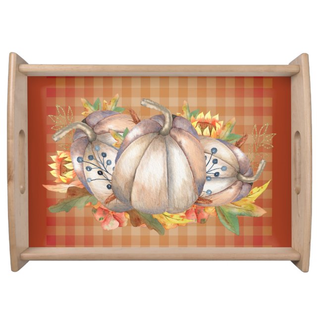 Autumn Pumpkin Bouquet Serving Tray (Front)