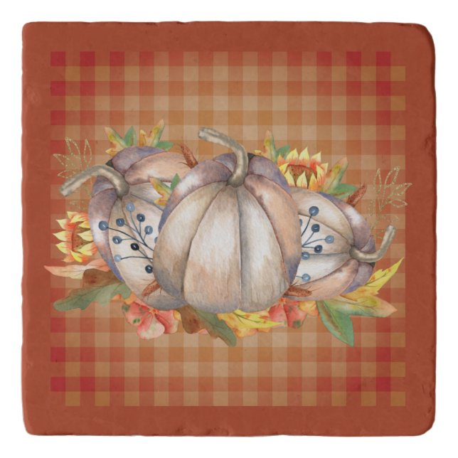 Autumn Pumpkin Bouquet Trivet (Front)