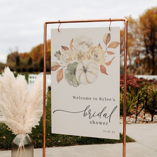 Autumn Pumpkin Bridal Shower Welcome Foam Board (Creator Uploaded)