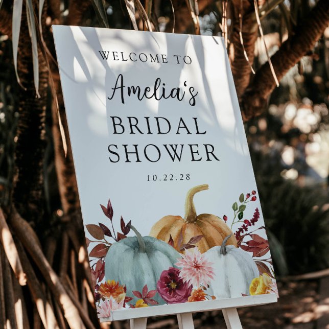 Autumn Pumpkin Bridal Shower Welcome Poster (Creator Uploaded)