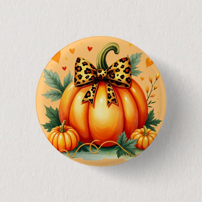 Autumn Pumpkin  Button (Front)