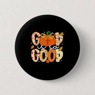 Autumn Pumpkin Christian Thanksgiving Faith God Is Button