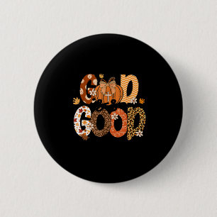 Autumn Pumpkin Christian Thanksgiving Faith God Is Button