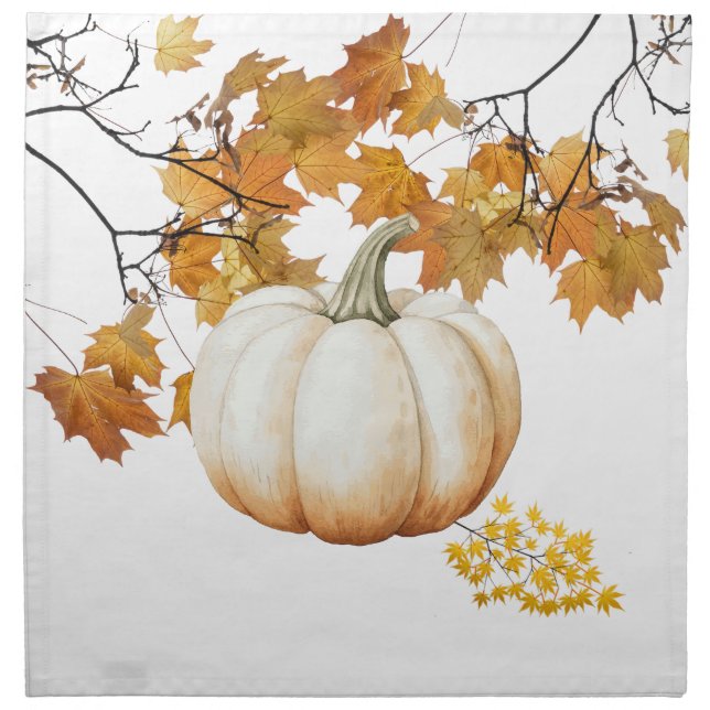 Autumn Pumpkin  Cloth Napkin (Front)