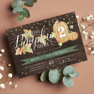 Autumn Pumpkin Custom Age Birthday Party Invitation