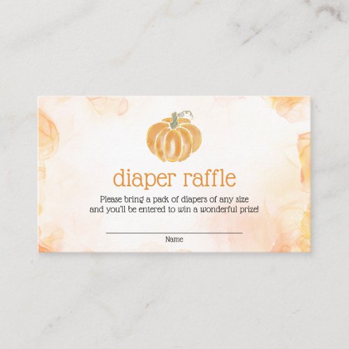 Autumn Pumpkin Diaper Raffle Ticket Enclosure Card